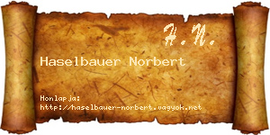 Haselbauer Norbert névjegykártya